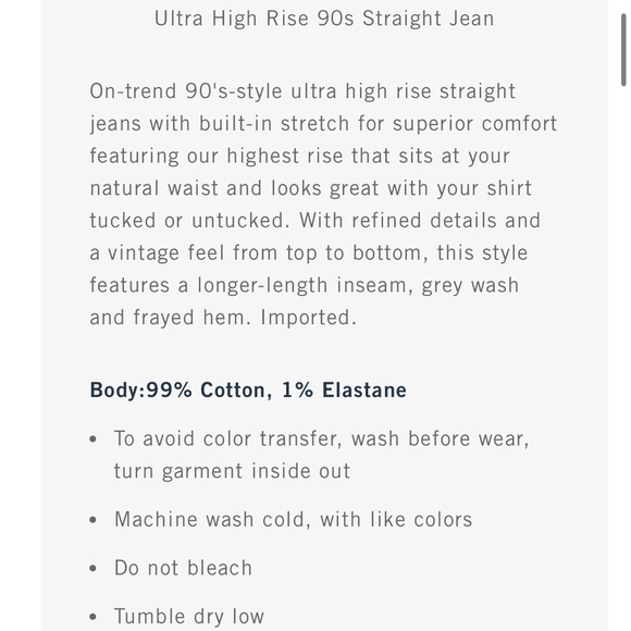 Abercrombie and Fitch Ultra High Rise 90s Straight Jean - Picture 7 of 7